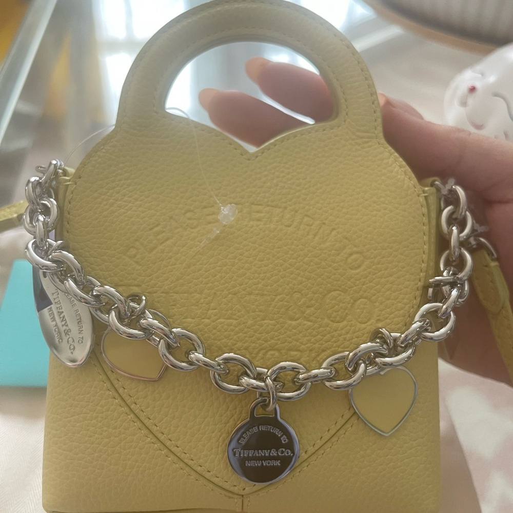 Tiffany & Co. Lemon Yellow Mini Leather Charm Tote - Picture 2 of 12